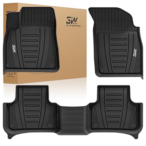3W 2017-2024 2025 Audi Q7/SQ7 Floor Mats & 2019-2024 2025 Audi Q8 Car Mats, 4M All Weather TPE Accessories Custom Fit Floor Liner, 1st & 2nd Row Full SetοΌnot for Q8 E-tron 5) Q7/Q8 17-25|Flo
