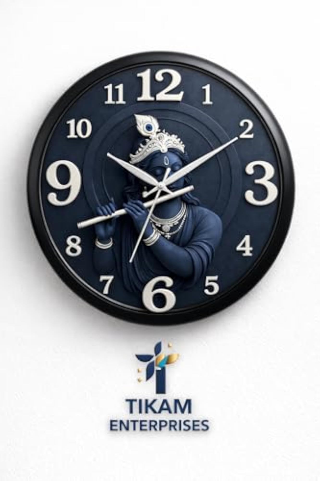 Lord Krishna Wall Clock with Flute Design
