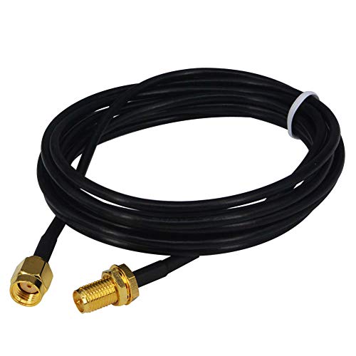 Boobrie 2M RP-SMA Mâle à Femelle Câble RP-SMA à Faible perte RG174 Antenne WiFi antenne câble coaxial antenne FPV queue de cochon pour antenne WiFi 4G...