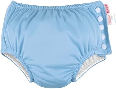 HECCEI Baby Swim Diapers – Reusable Soft Leak‑Proof Swim Nappy for Infants 0–6 Months (Blue)