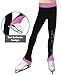 Gogokids Girls Ice Skating Pants Black Tights Fleece Dancing Trousers for Kids, Black Rose, 9-10 Years