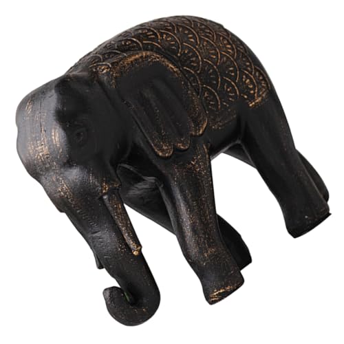 Happyyami レジン製大象フィギュア コンパクト オフィスやリビングの卓上飾り 高耐久色褪せ防止 おしゃれな樹脂動物置物 にも