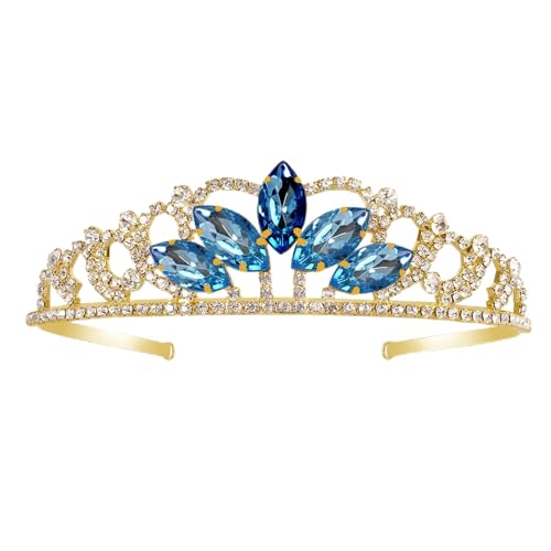 Elsa Tiara Princess Crown Sparkle Gold Crown Elsa Costume Accessories for Women Girls Halloween Cosplay Birthday Gift