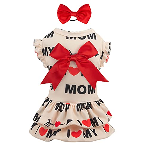 CuteBone Dog Dress Girl Puppy Double Layers Skirt Cat Outfit Pet Clothes for Small Dogs Costume Birthday Gift DR15L