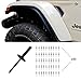 ETL INDUSTRIES 50 Pcs Aluminum Fender Flare Extension Rivet Clips Compatible with Jeep Wrangler JL JLU JT, Nylon Grip and Aluminum Mandrel