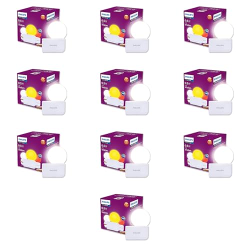 Image of Philips Joy Vision Coral Rush 0.5W LED Night Lamp | Soft White Glow | Energy Efficient | Plug-in Prong Design | Ideal for Bedroom, Kids Room & Hallway (White, Pack of 10)