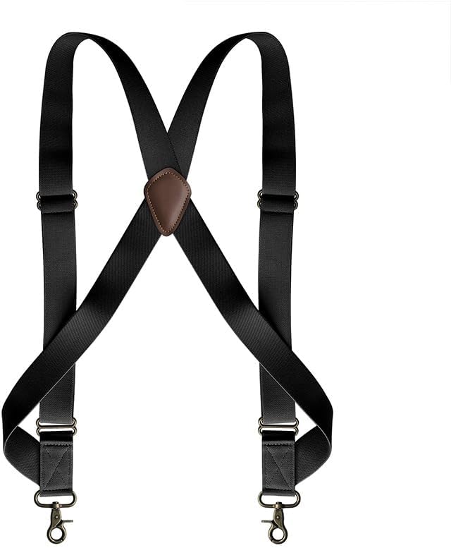 Two Clips Man Side Clip Strap Suspenders Casual Workwear Elastic Bronze Hook