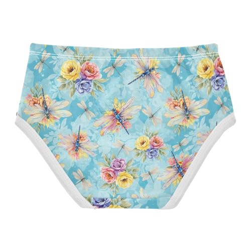 Joisal Girls Underwear Toddler 2t Cotton Girl Panties Cute Funny Underpants Briefs Watercolor Dragonflies Floral2