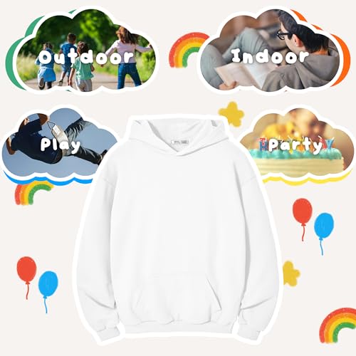 Image of Ohoo Youth French Terry Pullover Hoodie - 100% Cotton Pre-Shrunk Soft Midweight Sweatshirt for Boys Girls
