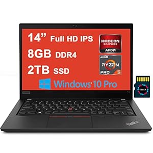 Lenovo ThinkPad T14 Gen 2 Premium Business Laptop 14 inch Full HD IPS (400 nits) Display AMD 6-core Ryzen 5 Pro 5650U 8GB DDR4 2TB SSD Fingerprint Backlit USB-C HDMI Win10Pro + 32GB Micro SD Card