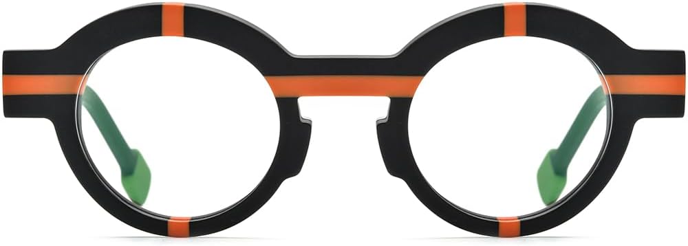 HEPIDEM Multicolor Acetate Glasses Frame Women,Oversize Round Optical Eyeglasses - Image 2