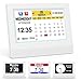 Produktbild SENXINGYAN Digital Kalender Wecker, 7'' HD-Großbilddisplay Wecker, Mehrere Uhrmodi Seniorenuhr mit Datum und Wochentag, Automatisch Dimmbare für Senioren, Erwachsene und Alzheimer Patienten - Weiß