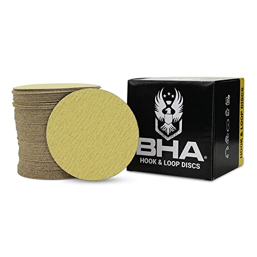 BHA 5" Inch No Hole Hook and Loop Sanding Discs for Orbital DA Sanders - 100 Pack (80 Grit)