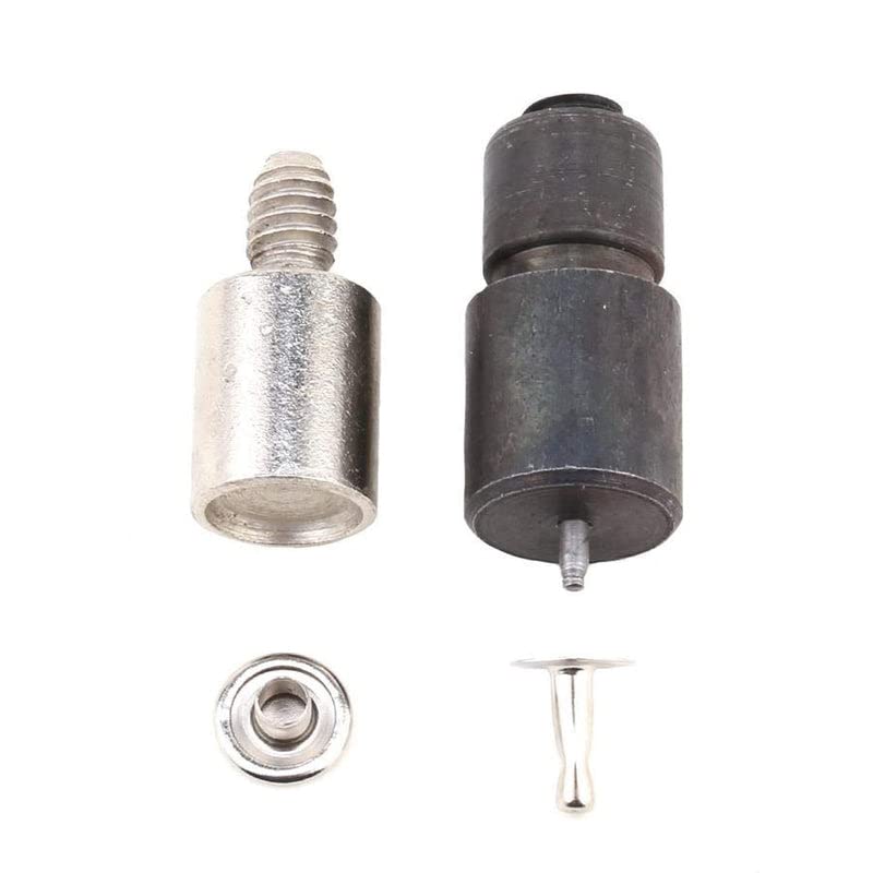 9mm Rivets Kit (1000 Sets) with Hand Press Machine, Dies and Hole Punch. Leather Rivets Single Round Cap Metal Stud Fasteners for Bag Belt Wallet Jeans(Navy Press& Gold Rivets)