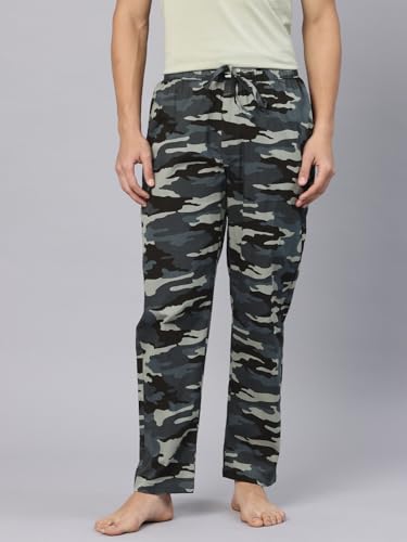Image of Majestic Man Men's Printed Pure Cotton Lounge Pyjama | Comfort Fit | Elastic Waist with Drawstring | 3 Pockets | Button Closure