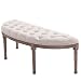 Produktbild HOMCOM Polsterbank Sitzbank Lounge Sitzhocker Vintage Retro mit Knöpfen Sofa Couch Leinen + Holz beige 140,5 x 51 x 48 cm