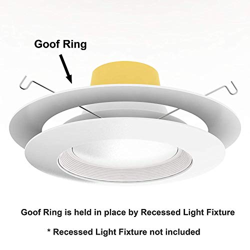 5 Pack White Plastic Trim Ring for 8" Inch Recessed Can Down Light Oversized Lighting Fixture
