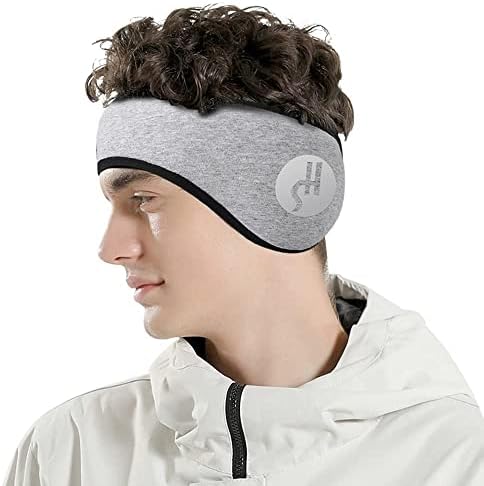 Ear Warmer Headband, Fleece Ear Muffs for Men Women Reflective Earmuffs Adjustable Ear Covers of Running Cycling