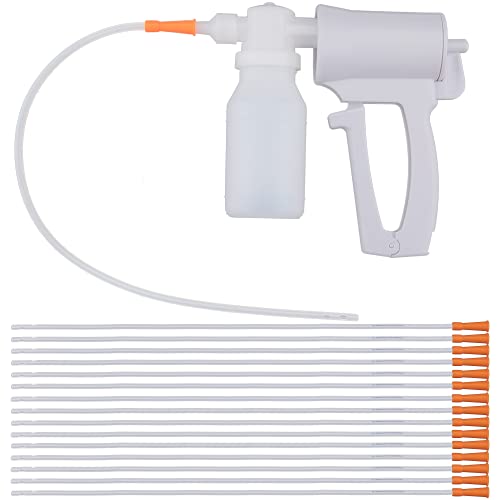 Saricho Manual Suction Pump,Hand held Portable Suction Pump,Hand Help Mucus Suction Pump,with 16 Soft Hoses