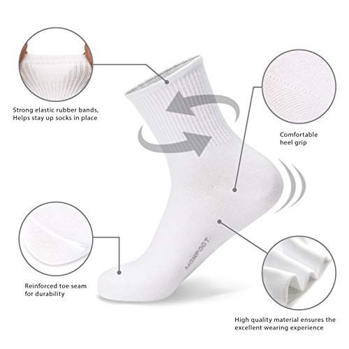 MONFOOT Women's 1/10 Pairs Comfortable Casual Cotton Quarter Crew Socks, multipack2