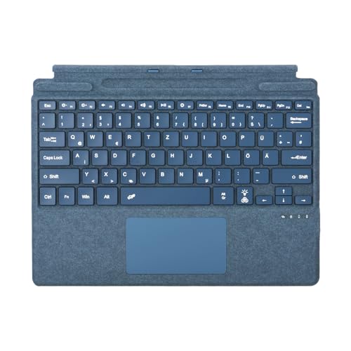 QWERTZ Deutsches Layout Tastatur für Microsoft Surface Pro 13 Copilot+ PC(11th Edition) / Pro 11/10 / 9/8 / X (13 Zoll) Bluetooth Type Cover Touchpad USB-C-Aufladung (Kobaltblau)