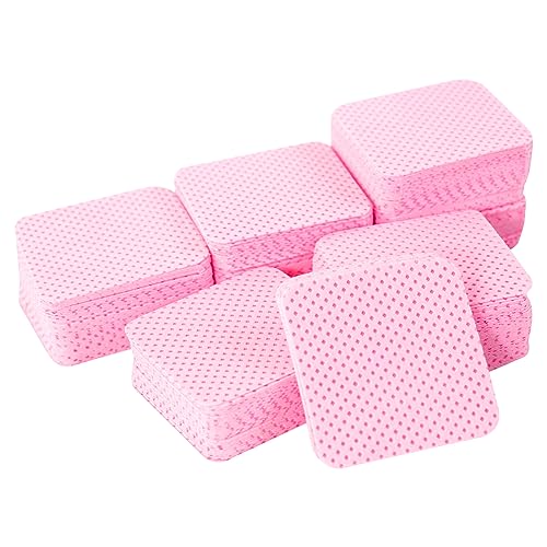 Qufiiry 300 Stück Fusselfreie Nageltücher, Nagellackentferner Pads, Fusselfrei Nagel Wattepads, Nagel Wischtücher für Cleaner Gelnägel Nagellackentferner Wattepads Nail Wipes Pads(Rosa)