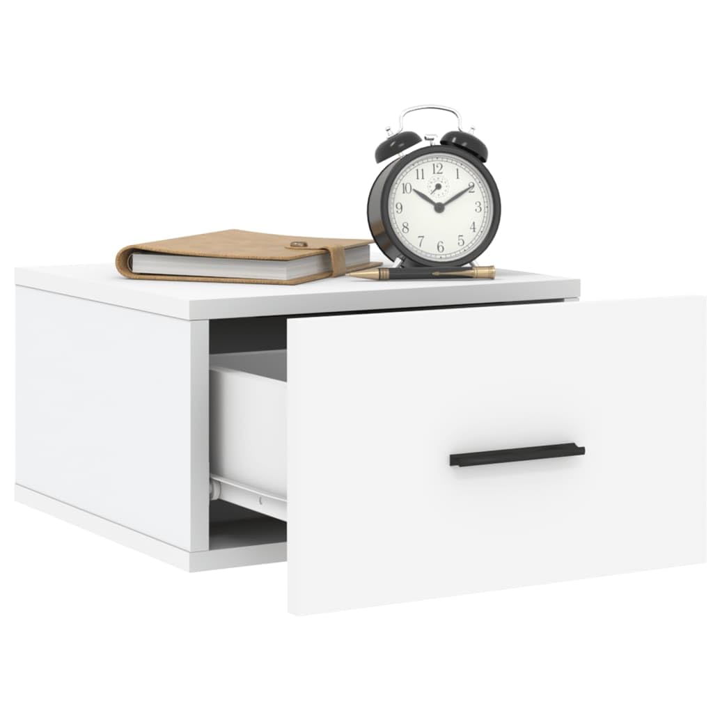 Mesita de noche dormitorio madera 35 x 35 x 20 cm blanco armario de noche colgante amplio espacio de almacenamiento estudio armario lateral función de presentación muebles para sala de estar