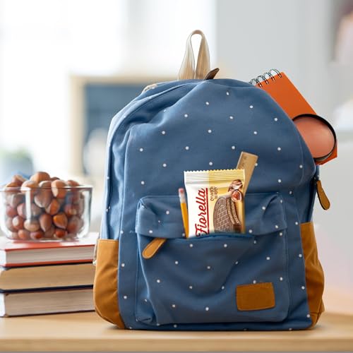 Fiorella Crunch Wafer Cookies - Delicious Chocolate Covered Crispy Thin Wafers with Layers of Hazelnut Cream Filling, Individually Wrapped, Perfect for Snacks, (Pack of 18)