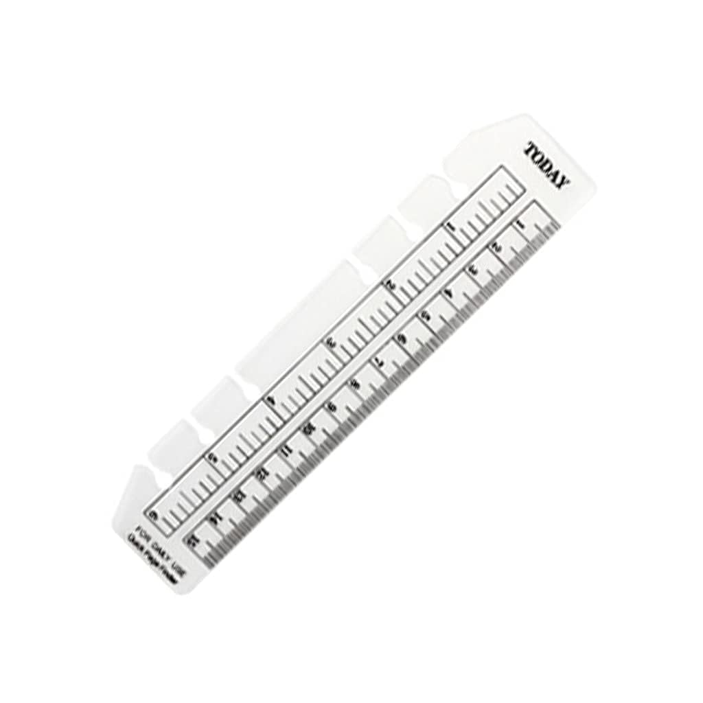 PVC Page Marker Snap-in Bookmark Ruler Binder A5/A6 Size 6-Hole Notebook Filler Clear Black Measuring Tools Set