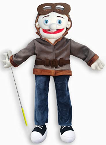 25", Rodayna Pilot Puppet, Full Body, Ventriloquist Style Puppet,Hand Puppet with Movable Mouth for Kids and Adults,Unique.
