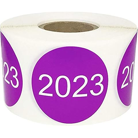 Lilac 2023 Circle Stickers, 1.5 Inches Round, 500 Labels on a Roll Cover
