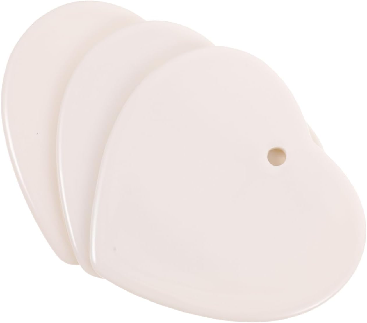 DOITOOL Ceramic Hearts for Crafts 3 Pcs Blank Ceramic Pendant Tags with 3 Lanyards Heart Shaped DIY Pendants for Kids Drawing Painting School Church Gift Tags 2.91 X 2.75 X 0.11 in