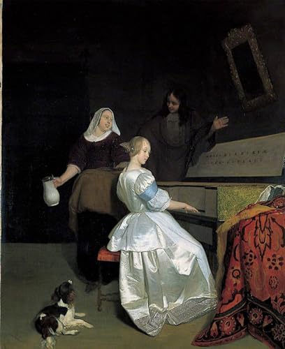 Art tableau la leçon de musique avec toile haut de gamme et détails d'impression fins