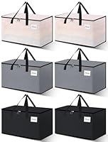 NATURELUX Heavy Duty Moving Bags - Extra Large Packing Bags and Storage Totes, Collapsible and Foldable Option for Moving and Storage, Multicolored, 93 L - 6 Pack