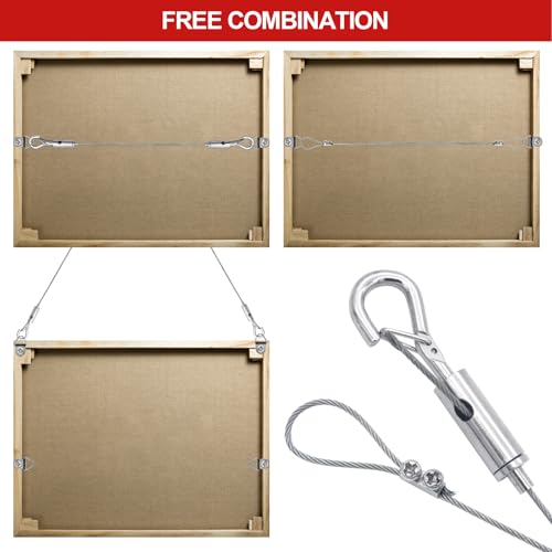 Alambre para colgar cuadros resistente de 50 libras KIBBEH con cable de acero ajustable 5