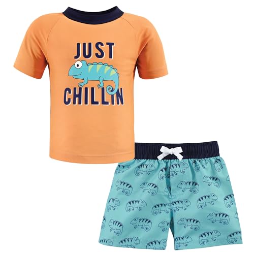 Image of Hudson Baby Unisex Baby Swim Rashguard Set
