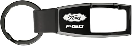 Au-TOMOTIVE GOLD Llavero compatible con Ford F-150 - Mosquetón de perlas negras prémium, Negro -