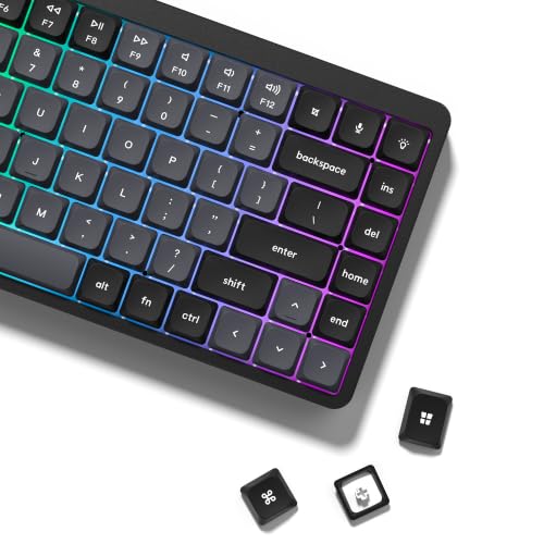 Image of dagaladoo Low Profile keycaps,Black /Grey,Double Shot PBT keycap Set | 138-keys custom keycaps for Mechanical Keyboard 60% 65% 75% 96% 100% cherry-MX switch,TKL, Full-Sized Layout