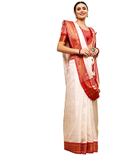 Satrani Women'S Poly Silk Woven Saree With Unstitched Blouse Piece