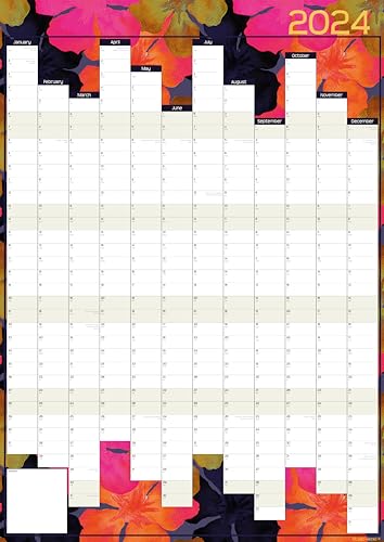Studio Henki 2024 Wall Planner. A2 Vertical Year Planner - Bold Blooms