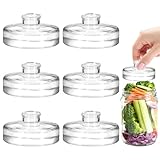 6Pcs Fermentation Glass Weights for Wide Mouth Jars - Pickle Bottles with Sealing Lids for Efficient Fermenting - Durable, Transparent Fermenting Lids and Weights for Sauerkraut, Kimchi (C Cylinder)