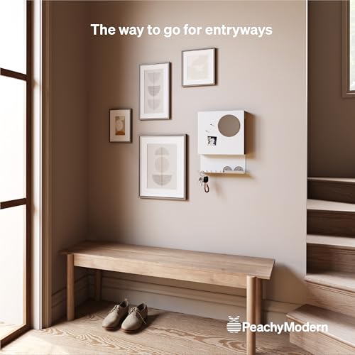 PeachyModern Key Holder Wall Mount and Mail Organizer - Hide Your Mail with a Modern and Minimal Look (White) by PeachyModern - Used condition - Image 6