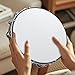 MUKLEI 2 PCS Tambourine for Adults,10 Inch Wooden HandHeld Percussion Tambourine, Brown Double Row Metal Jingles Musical Instrument for Party, Dance, Wedding