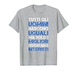 Maglietta Calcio ITER Regalo Simpatico Uomo Tifoso Interista Maglietta, Uomo, Grigio Melange, XL