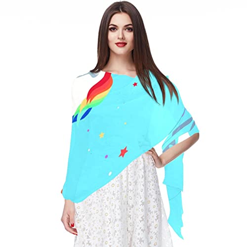 Foulard en mousseline de soie licorne contre le froid des clims pour femme
