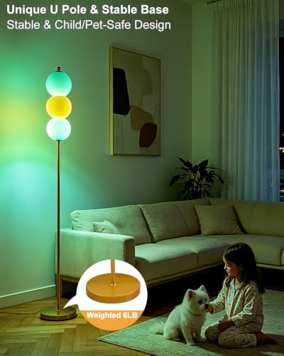 Image of Floor Lamp Dimmable Modern Standing Tall Lamp for Bedroom,Orange