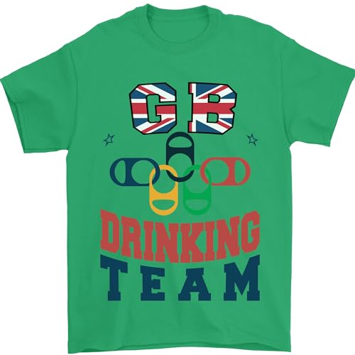 GB Drinking Team Funny Stag Do Doo Beer T-shirt pour homme 100 % coton, vert irlandais, M