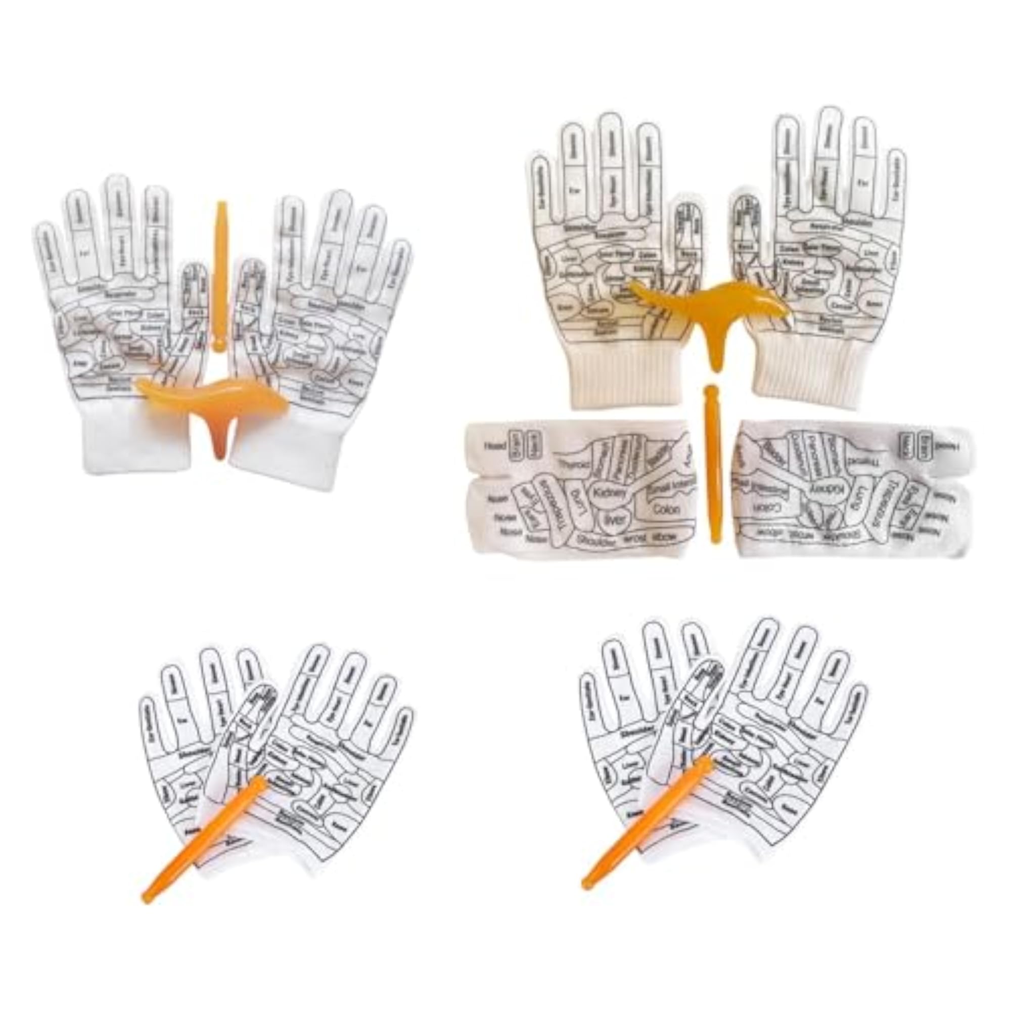 Reflexology Socks and Gloves Tool Set Acupoint for Beginner Adults Style A
