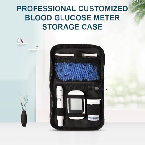GENCAM Diabetes Supply Case, Diabetic Organizer Carrying Travel Case Kit, Portable Diabetes Testing Kit Case, Travel Blood Glucose Meter Glucometer Storage Bag, Glucose Monitor Case(only case) - Image 5