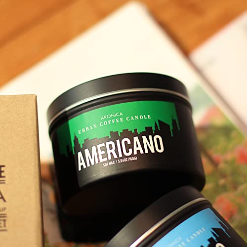 Aronica Coffee Candle 5.64Oz, Premium Americano Scent, 25 Hours Burn Time, Long Lasting Soy Wax Candles For Home #TOP2